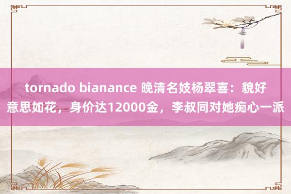 tornado bianance 晚清名妓杨翠喜：貌好意思如花，身价达12000金，李叔同对她痴心一派